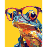 Painting by Numbers for Adults Animals Cartoon Frog with Glasses