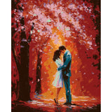 Painting by Numbers Couple in Love Under Umbrella