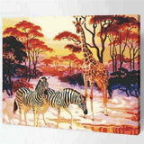 Painting by Numbers Giraffe and Zebras