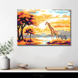 Painting by Numbers Giraffe and Zebras