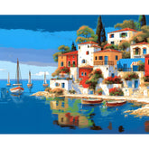Painting by Numbers for Adults Boat Dock with Sailing Boats