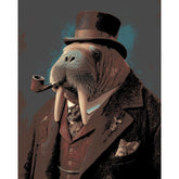 Painting by Numbers Animals Walrus with Pipe