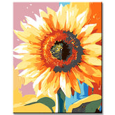 Painting by Numbers for Adults Sunflower in Rainbow Colors