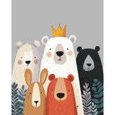 Painting by Numbers for Adults Animals Cartoon Bear with Crown