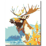 Paint by Numbers Moose Art Light Blue