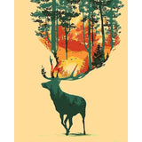Painting by Numbers for Adults Animals Moose with Trees