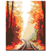 Paint by Numbers Pictures: Railway Tracks Stretching into the Distance