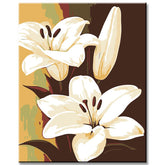 Paint by Numbers for Adults Flowers White Lilies
