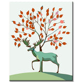 Paint by Numbers for Adults Animals Moose Tree