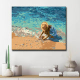 Painting by Numbers Child on The Beach Pictures