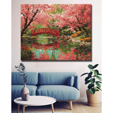 Painting by Numbers for Adults Bridge and Cherry Trees