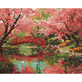 Painting by Numbers for Adults Bridge and Cherry Trees