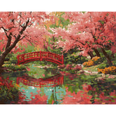 Painting by Numbers for Adults Bridge and Cherry Trees