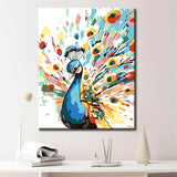 Painting by Numbers Peacock Abstract