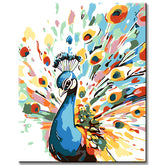 Painting by Numbers Peacock Abstract