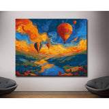 Paint by Numbers Balloon Flight Over Mountains, Lakes and Meadows
