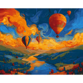 Paint by Numbers Balloon Flight Over Mountains, Lakes and Meadows