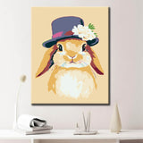 Painting by Numbers for Adults Bunny in A Hat