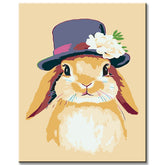 Painting by Numbers for Adults Bunny in A Hat