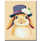 Painting by Numbers for Adults Bunny in A Hat