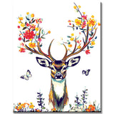 Painting by Numbers Deer Flower Antlers
