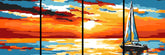 Painting by Numbers Sunrise Sea 4 Panel Design (Quattro)