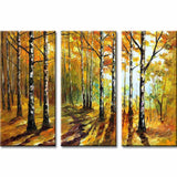 Painting by Numbers Birch forest- 3-Panel (Triptych)