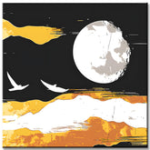 Paint by Numbers White Moon with Birds