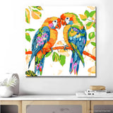 Paint by numbers parrots on the branch