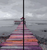 Painting by Numbers Bridge Black White Colorful -2 Panel (Duo)