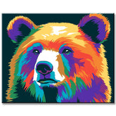 Painting by Numbers Bear Rainbow Colorful