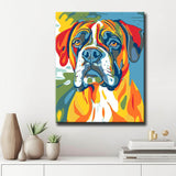 Painting by Numbers Dog Great Dane Rainbow Colorful