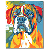 Painting by Numbers Dog Great Dane Rainbow Colorful