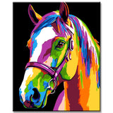 Painting by Numbers Horse Rainbow Colorful
