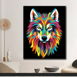 Painting by Numbers Wolf Rainbow Colorful