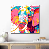 Paint by Numbers Elephant in Rainbow Colors Animal Art