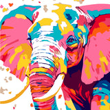 Paint by Numbers Elephant in Rainbow Colors Animal Art