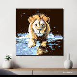 Painting by Numbers Lion Reflection Art