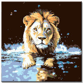 Painting by Numbers Lion Reflection Art