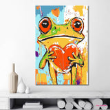 Painting by Numbers Frog with Heart Animals Modern Animal Art