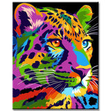 Paint by Numbers Female Lion in Rainbow Colors Animal Art