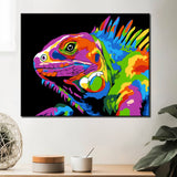 Paint by Numbers Lizard in Rainbow Colors Animal Art