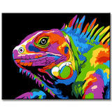 Paint by Numbers Lizard in Rainbow Colors Animal Art