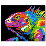 Paint by Numbers Lizard in Rainbow Colors Animal Art