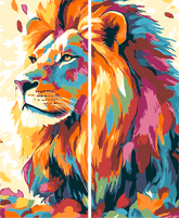 Painting by Numbers Lion Animals Modern Animal Art Painting2 Panel (Duo)