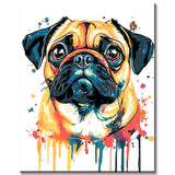 Painting by Numbers Dog Pug Portrait Modern Animal Art