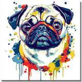 Paint by Numbers Dog Pug Portraits Modern Animal Art