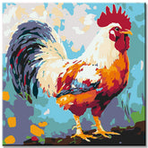 Painting by Numbers Colorful Rooster Modern Animal Art