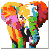 Painting by Numbers Little Elephant Portrait Modern Animal Art