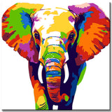 Painting by Numbers Little Elephant in Portrait Modern Animal Art